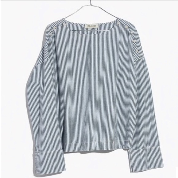 Madewell Tops - EUC Madewell Striped Convertible Cold Shoulder Top